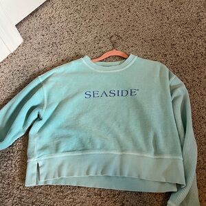 Teal Ribbed Seaside Crewneck